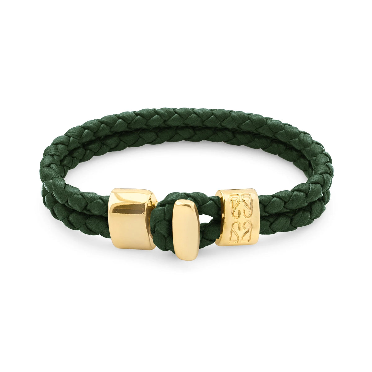 Pulsera en baño de Oro 22K, Broche de botón, Piel natural de Borrego, doble vuelta - Joyería y bisutería fina