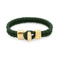 Pulsera en baño de Oro 22K, Broche de botón, Piel natural de Borrego, doble vuelta - Joyería y bisutería fina