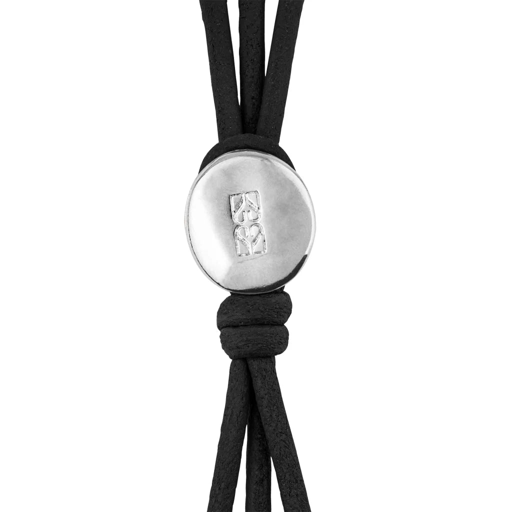 Pulsera de piel con donas y cuentas en baño de rodio - Joyería y bisutería fina