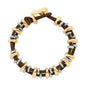 Pulsera Detalles en baño de oro 22K y rodio, Piel natural española - Joyería y bisutería fina