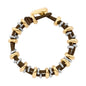 Pulsera Detalles en baño de oro 22K y rodio, Piel natural española - Joyería y bisutería fina