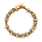 Pulsera Detalles en baño de oro 22K y rodio, Piel natural española - Joyería y bisutería fina