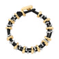 Pulsera Detalles en baño de oro 22K y rodio, Piel natural española - Joyería y bisutería fina
