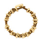 Pulsera de piel natural española, con detalles y broche de botón en baño de oro 22K - Joyería y bisutería fina