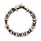 Pulsera Detalles en baño rodio, Piel natural española - Joyería y bisutería fina