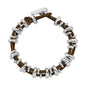 Pulsera Detalles en baño rodio, Piel natural española - Joyería y bisutería fina