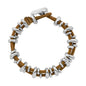 Pulsera Detalles en baño rodio, Piel natural española - Joyería y bisutería fina