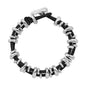 Pulsera Detalles en baño rodio, Piel natural española - Joyería y bisutería fina