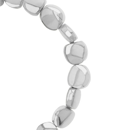 Pulsera con lunetas inspiradas en la forma de piedras del mar, con placa insignia corso en baño de rodio, con hilo de seda ajustable - Joyería y bisutería fina