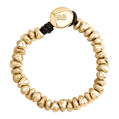Pulsera baño de Oro 22K, piel española - Joyería y bisutería fina