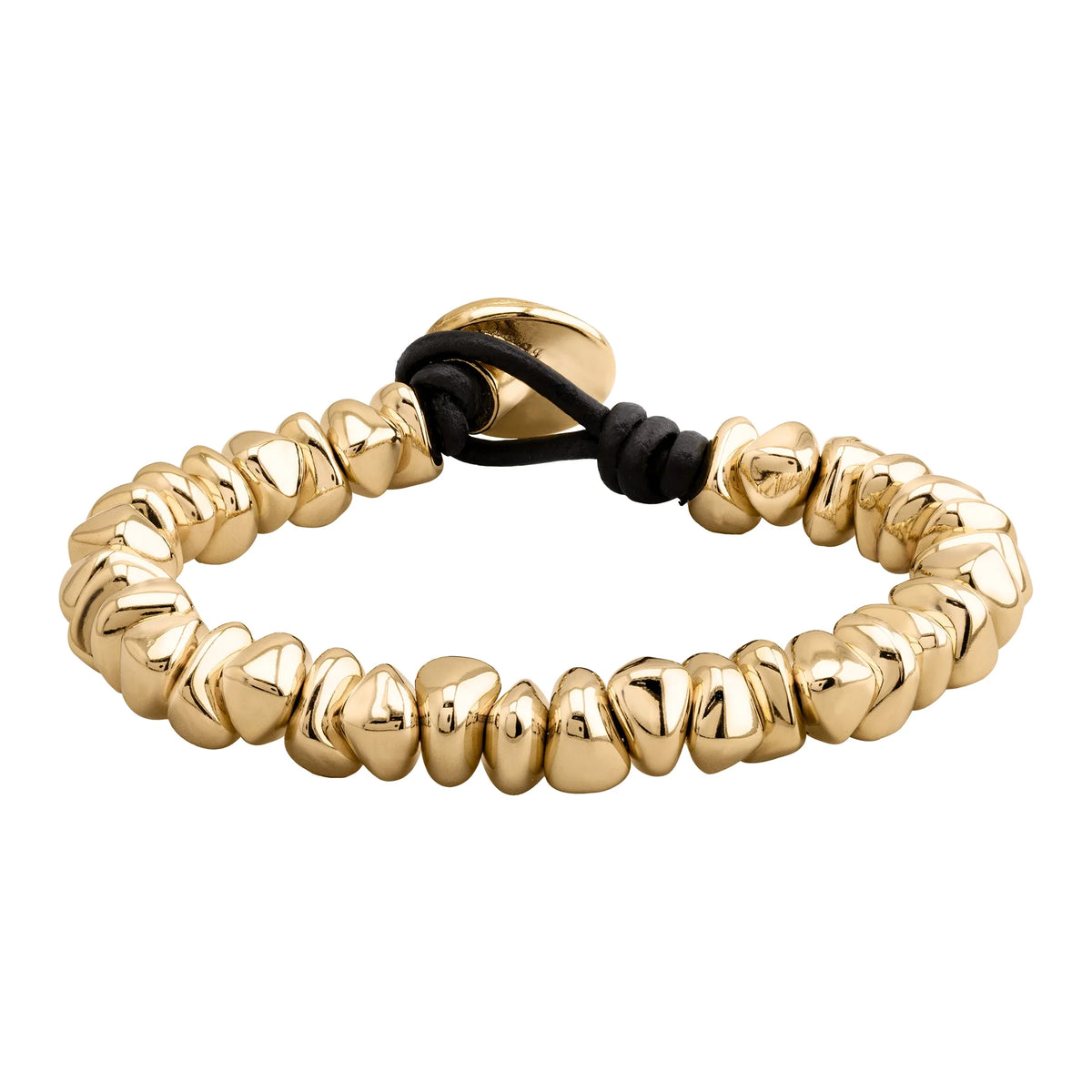 Pulsera baño de Oro 22K, piel española - Joyería y bisutería fina