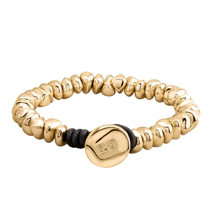 Pulsera baño de Oro 22K, piel española - Joyería y bisutería fina