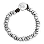 Pulsera de piel natural española, con broche de botón y semillas en baño de rodio - Joyería y bisutería fina