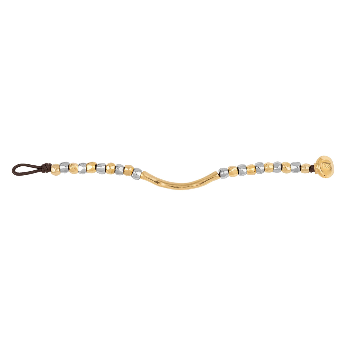 Pulsera baño de Rodio y Oro de 22K, Piel española - Joyería y bisutería fina