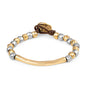 Pulsera baño de Rodio y Oro de 22K, Piel española - Joyería y bisutería fina