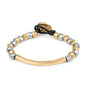 Pulsera baño de Rodio y Oro de 22K, Piel española - Joyería y bisutería fina