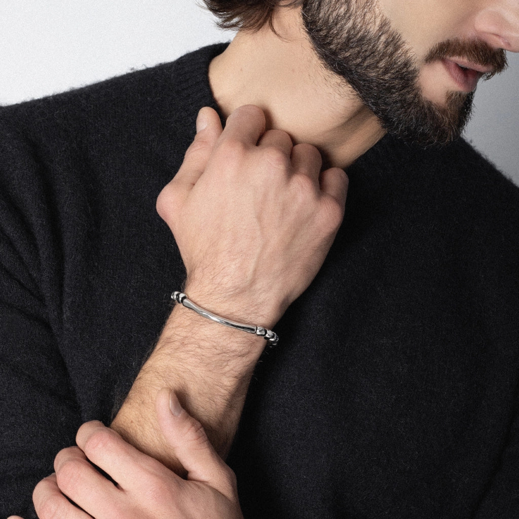 Pulsera baño de Rodio, Piel española - Joyería y bisutería fina