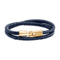 Pulsera para hombre y mujer de piel natural de serpiente o lagarto, con broche en baño de oro de 22K - Joyería y bisutería fina