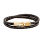 Pulsera para hombre y mujer de piel natural de serpiente o lagarto, con broche en baño de oro de 22K - Joyería y bisutería fina