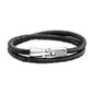 Pulsera para hombre y mujer de piel natural de serpiente o lagarto, con broche en baño de rodio - Joyería y bisutería fina