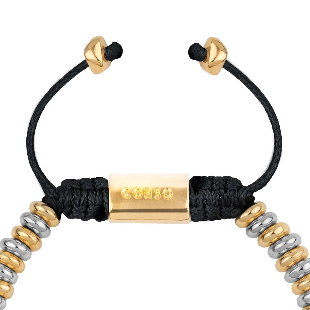 Pulsera baño en Oro 22K y rodio, Hilo de seda - Joyería y bisutería fina
