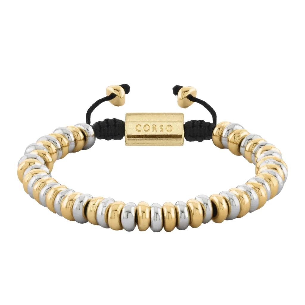 Pulsera baño en Oro 22K y rodio, Hilo de seda - Joyería y bisutería fina