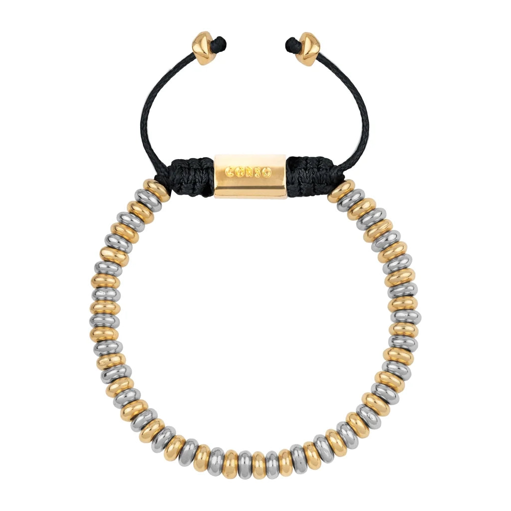 Pulsera baño en Oro 22K y rodio, Hilo de seda - Joyería y bisutería fina
