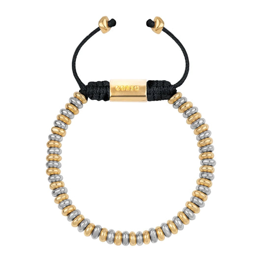 Pulsera baño en Oro 22K y rodio, Hilo de seda - Joyería y bisutería fina