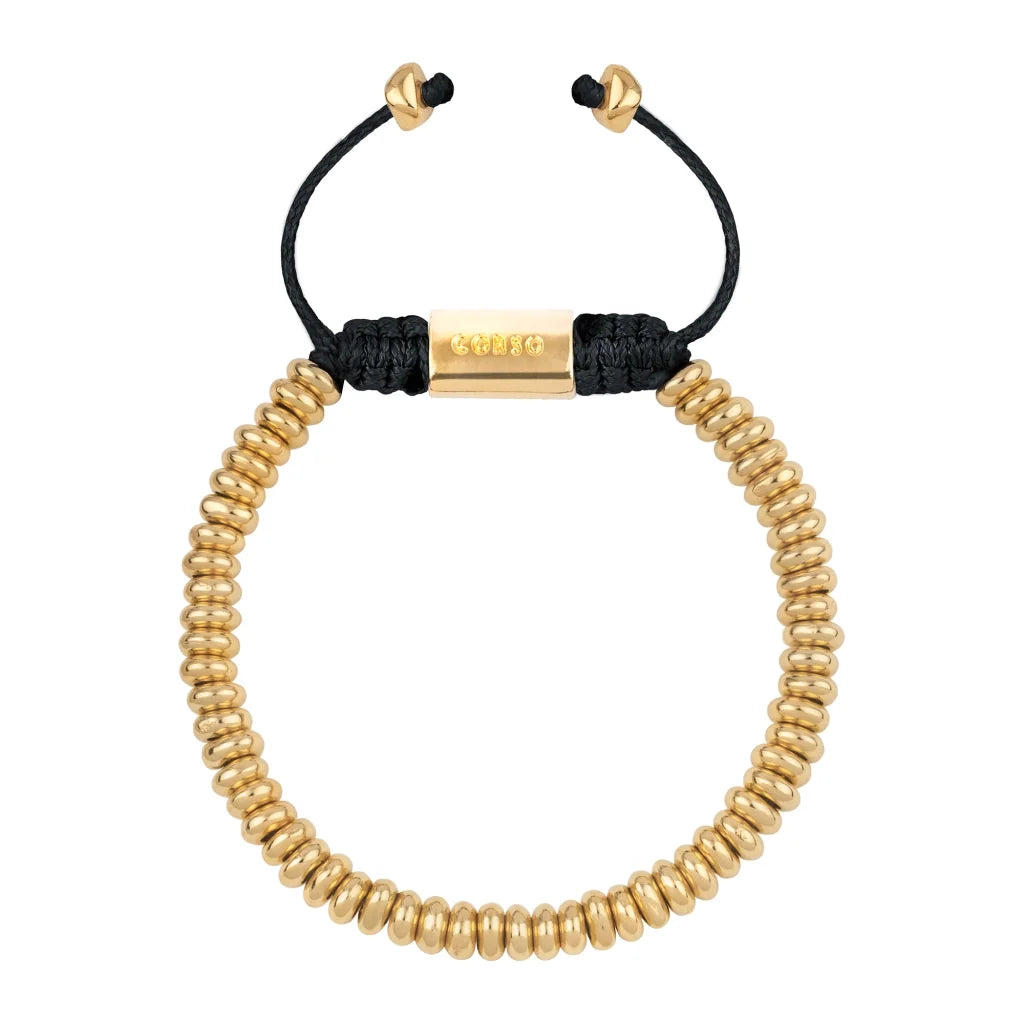 Pulsera baño en oro de 22K, Hilo de seda - Joyería y bisutería fina