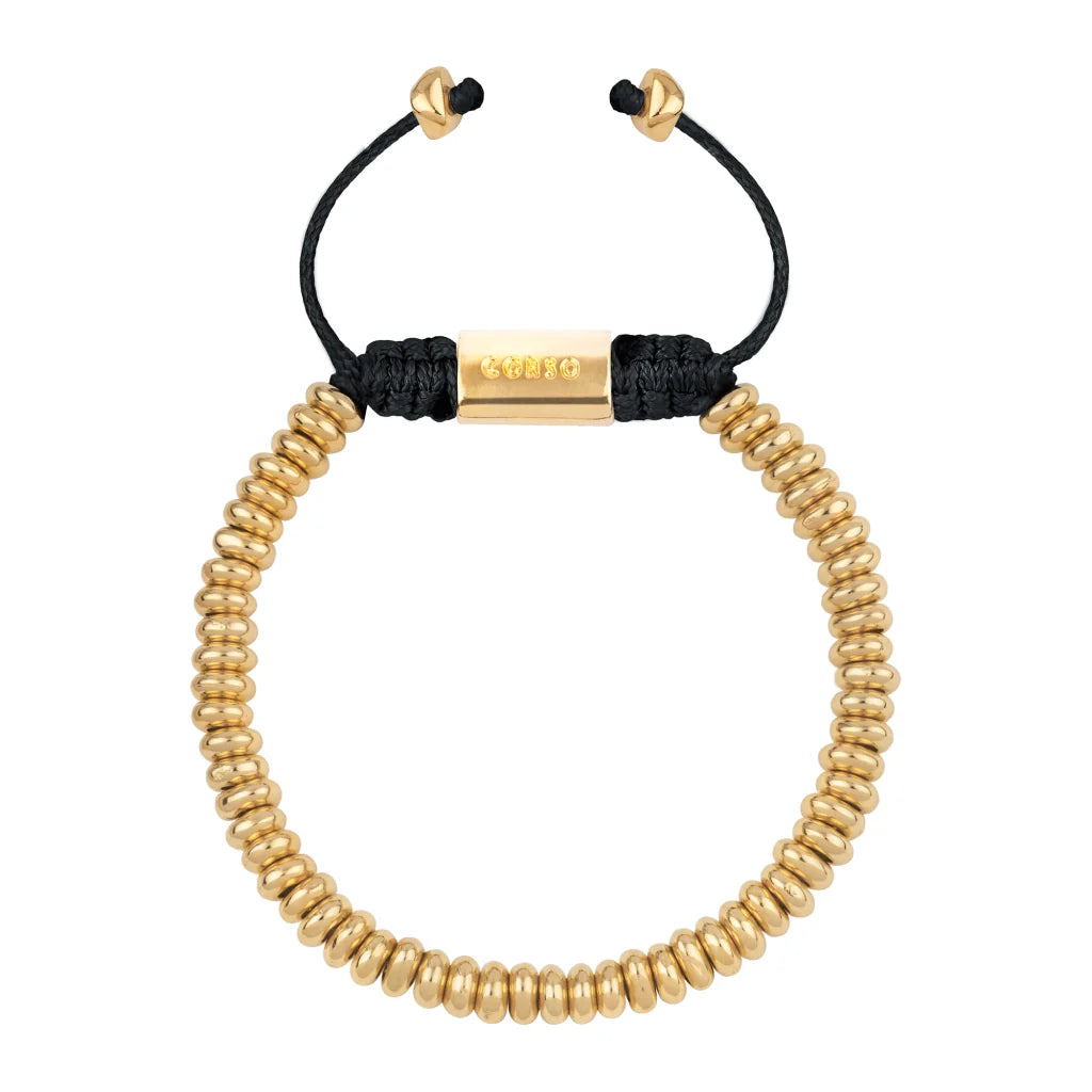 Pulsera baño en oro de 22K, Hilo de seda - Joyería y bisutería fina