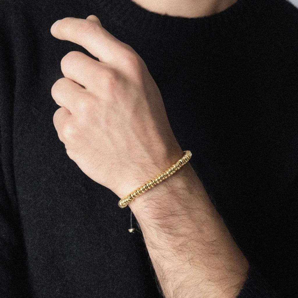 Pulsera baño en oro de 22K, Hilo de seda - Joyería y bisutería fina