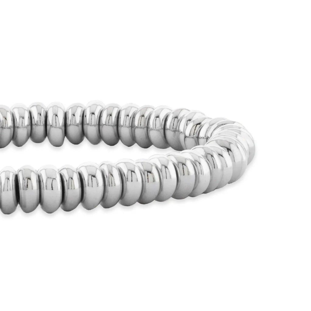 Pulsera baño en rodio, Hilo de seda - Joyería y bisutería fina