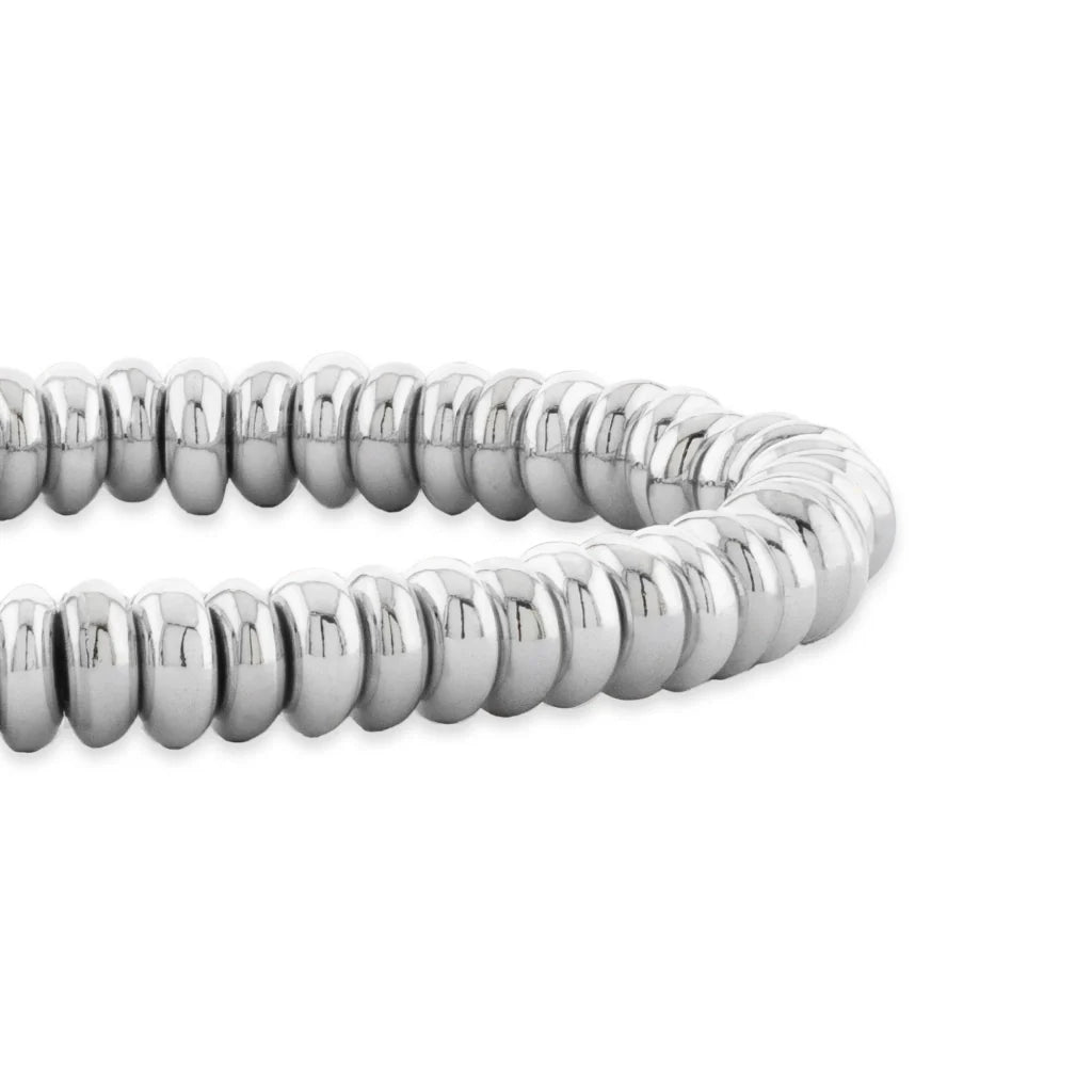 Pulsera baño en rodio, Hilo de seda - Joyería y bisutería fina