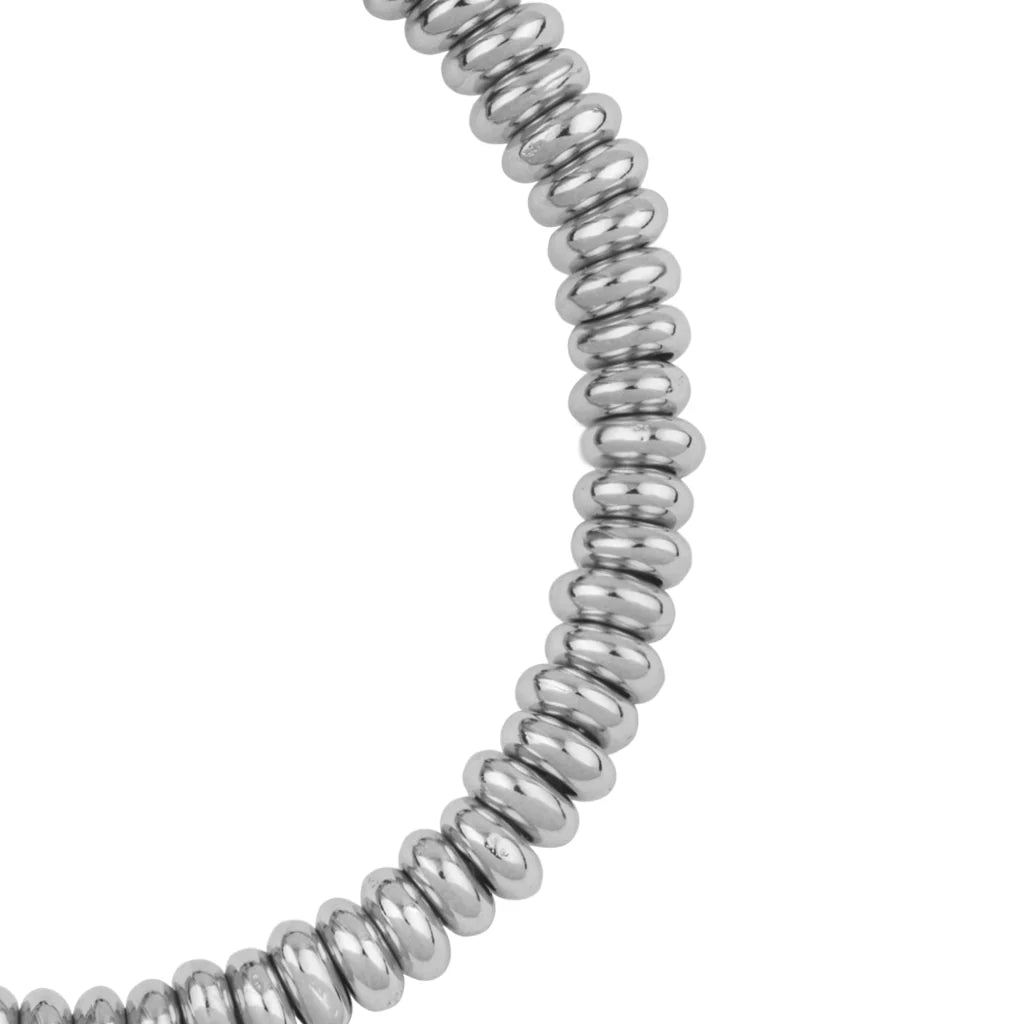 Pulsera baño en rodio, Hilo de seda - Joyería y bisutería fina