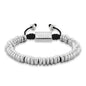 Pulsera baño en rodio, Hilo de seda - Joyería y bisutería fina