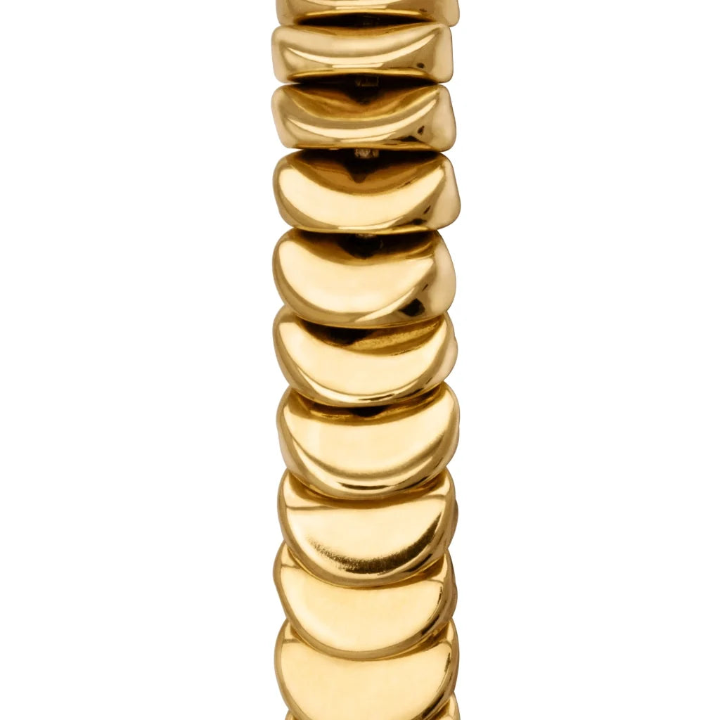 Pulsera ajustable con hilo de seda, con placa insignia corso y lunas en baño de oro de 22K - Joyería y bisutería fina
