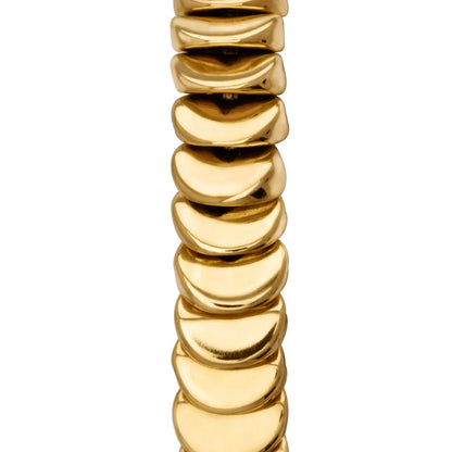 Pulsera ajustable con hilo de seda, con placa insignia corso y lunas en baño de oro de 22K - Joyería y bisutería fina