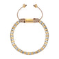 Pulsera ajustable con hilo de seda, diseño escamas articuladas y broche bañado en oro 22K y rodio - Joyería y bisutería fina