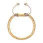 Pulsera ajustable con hilo de seda, diseño escamas articuladas y broche bañado en oro de 22K - Joyería y bisutería fina