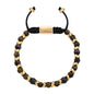 Pulsera Escamas baño de oro 22K, cuentas de madera de ébano y piedras de 6mm - Joyería y bisutería fina
