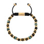 Pulsera Escamas baño de oro 22K, cuentas de madera de ébano y piedras de 6mm - Joyería y bisutería fina