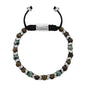 Pulsera Escamas baño de rodio, cuentas de madera de ébano y piedras de 6mm - Joyería y bisutería fina