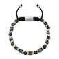Pulsera Escamas baño de rodio, cuentas de madera de ébano y piedras de 6mm - Joyería y bisutería fina