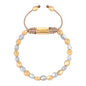 Pulsera ajustable con hilo de seda, insignia Corso y cuentas facetadas en baño de oro 22K y rodio - Joyería y bisutería fina