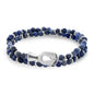 Pulsera con piedras 4mm, mini donas y broche en baño de rodio - Joyería y bisutería fina