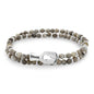 Pulsera con piedras 4mm, mini donas y broche en baño de rodio - Joyería y bisutería fina