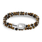 Pulsera con piedras 4mm, mini donas y broche en baño de rodio - Joyería y bisutería fina