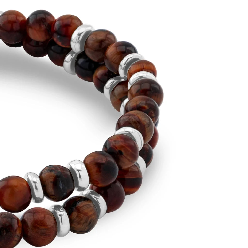 Pulsera con piedras 4mm, mini donas y broche en baño de rodio - Joyería y bisutería fina