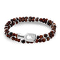 Pulsera con piedras 4mm, mini donas y broche en baño de rodio - Joyería y bisutería fina