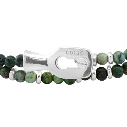 Pulsera con piedras 4mm, mini donas y broche en baño de rodio - Joyería y bisutería fina